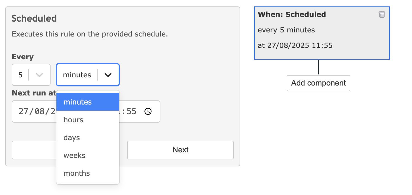 Redmine scheduled trigger