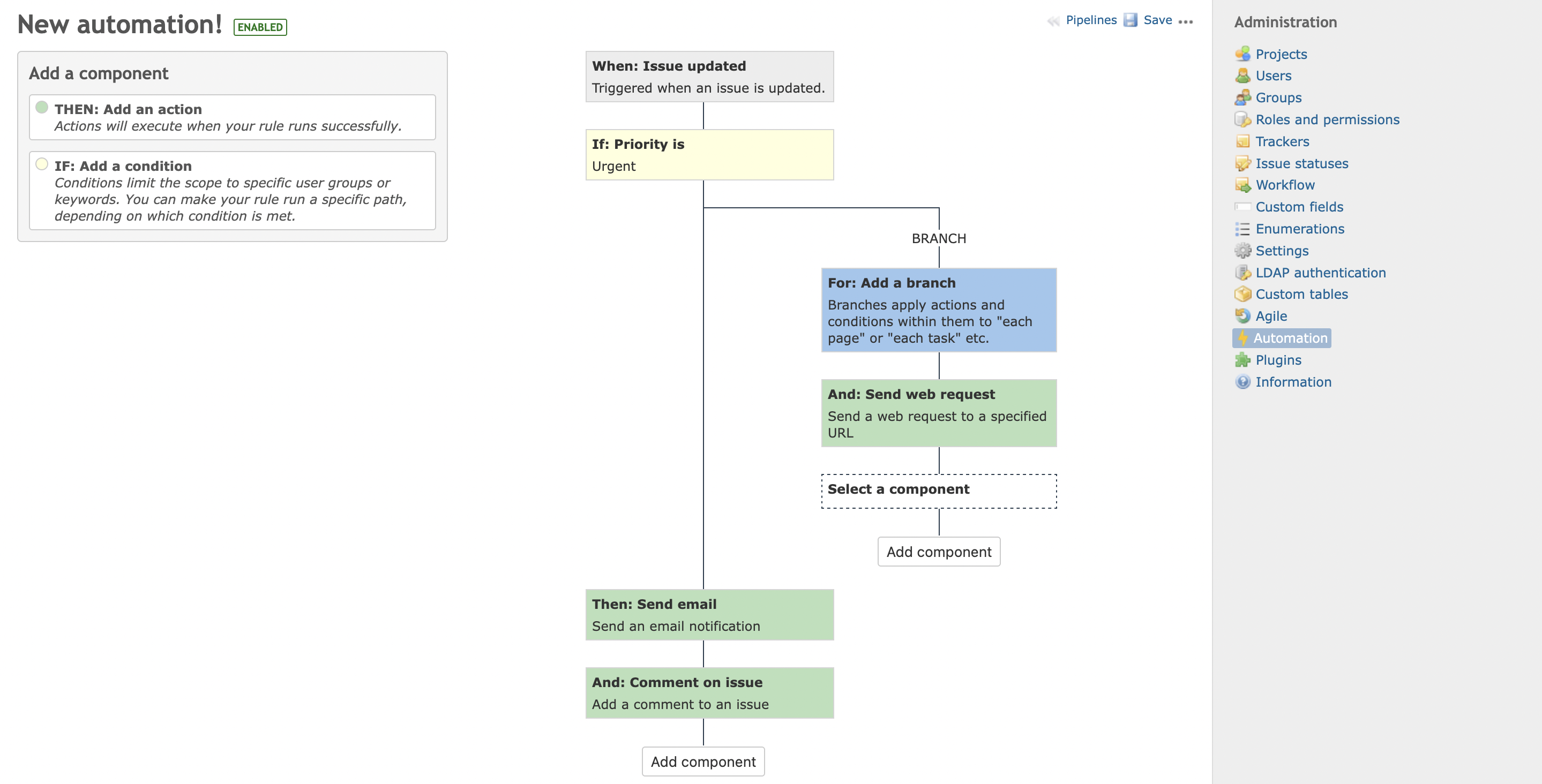 Redmineplus automation example